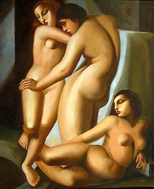 女性の入浴の詳細 1929 年現代タマラ・デ・レンピッカ油絵